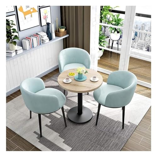 DioOnes Table Set with 3 Faux Flannel Dining Chairs