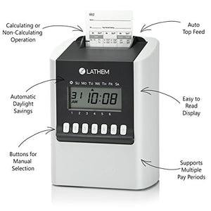 Lathem 700E Calculating Electronic Time Clock, Requires Lathem E17 Time Cards (Sold Separately) (700E)