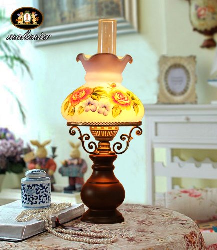 Stained Glass Rose Art kerosene lamps