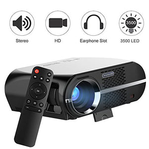 Video Projector Full HD, VPRAWLS HD LED Home Theater Projector Movie Projector with 1280x800 WXGA Resolution Support 1080P HDMI USB VGA for Home Cinema Party Games