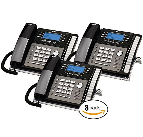 RCA 25425RE1 ViSYS 3-Way Conference, 4-Line Expandable System Phone with Call Waiting / Caller ID - 3-Pack
