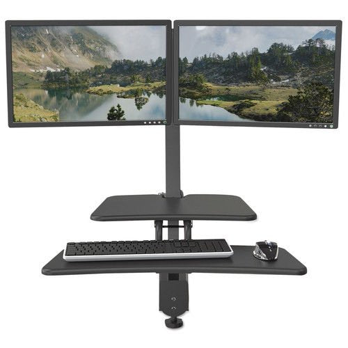 BALT 90531 Up-Rite Desk Mounted Sit-Stand Workstation, Double, 27 1/8 x 30 x 42, Dark Gray