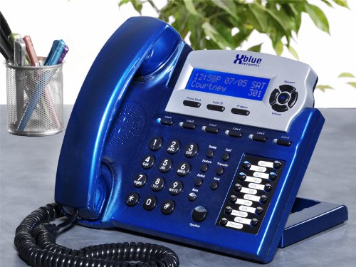 X16 Small Office Phone System with 4 Vivid Blue X16 Telephones - Auto Attendant, Voicemail, Caller ID, Paging & Intercom