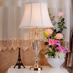 505 HZB Fashion Crystal Desk Lamp Bedroom Bedside Lamp Living Room Villa Study Lamp (Size : L4275cm)