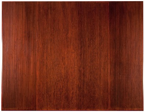 Anji Mountain AMB0500-1009 Bamboo Tri-fold Chair Mat Without Lip, Dark Cherry, 47 x 60, 12mm Thick