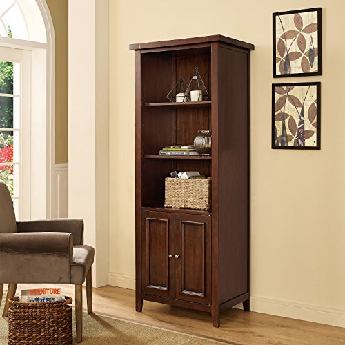 Crosley Furniture Sienna Bookcase - Rustic Mahogany