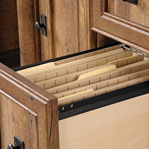 Sauder 420713 Palladia Computer Desk with Hutch, Vintage Oak Finish