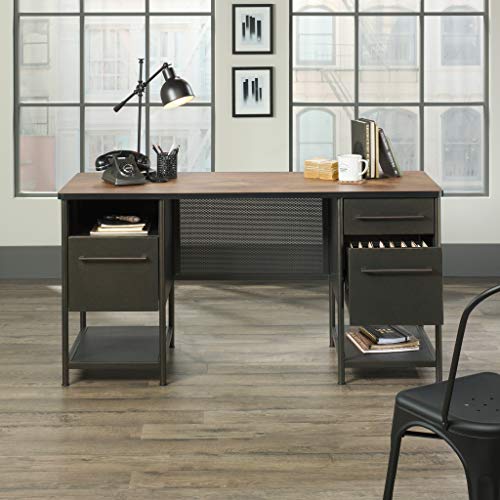Sauder 420701 Boulevard Cafe Executive Desk, Black & Vintage Oak Finish