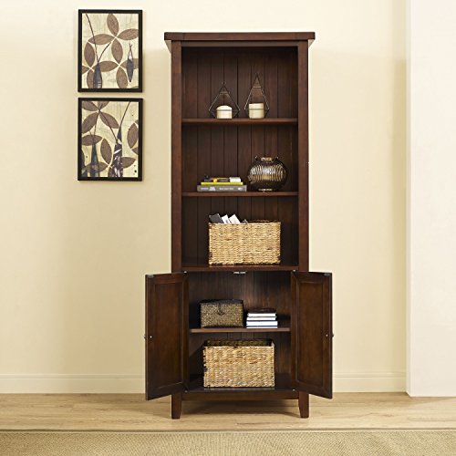 Crosley Furniture Sienna Bookcase - Rustic Mahogany