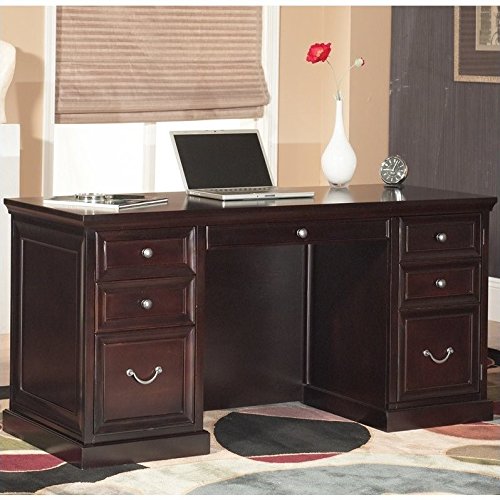 Beaumont Lane Double Pedestal Desk in Espresso