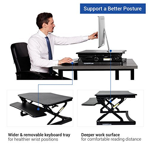 Flexispot Stand up Desk Riser with Under Desk Bike Sit Stand Move Total Solution