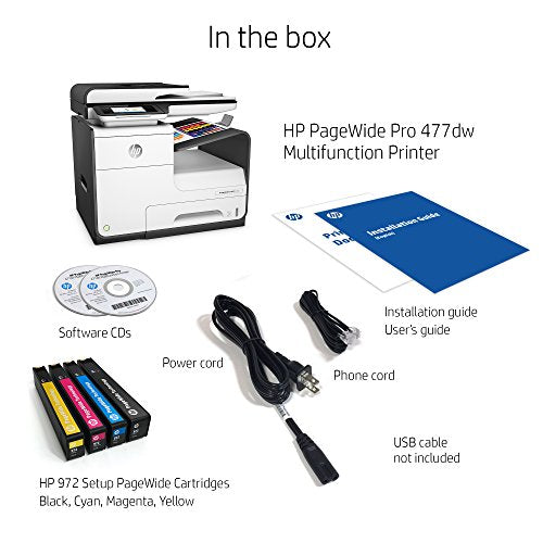 HP PageWide Pro 477dw Color Multifunction Business Printer with Wireless & Duplex Printing (D3Q20A)