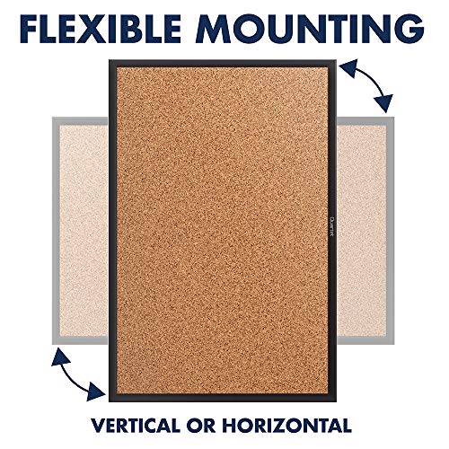 Quartet Cork Board, Bulletin Board, 6' x 4', Corkboard, Black Frame (2307B)
