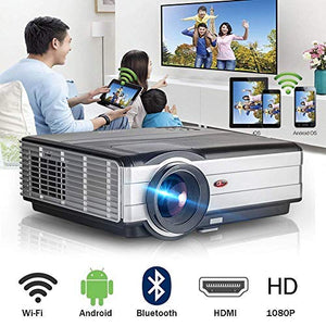 Video Bluetooth Projector WiFi Wireless Max 200", 4200 Lumen LED LCD Dispaly, Support Full HD 1080p 720p HDMI VGA USB AV, Home Cinema Theater Multimedia Smart Projector Built-in 10W Speaker