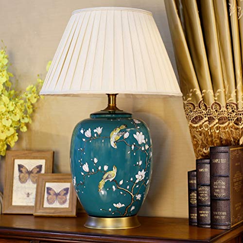 505 HZB European Living Room, Ceramic Table Lamp, Study Room Lamp, Modern Porch Cabinet, Flower and Bird Porcelain Bottle Lamp.