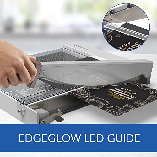 Swingline Paper Cutter, Guillotine Trimmer with EdgeGlow LED Cut Guide and Tempered Glass Surface, 15" Cut Length, 25 Sheet Capacity, ClassicCut 1525G (G7010006)