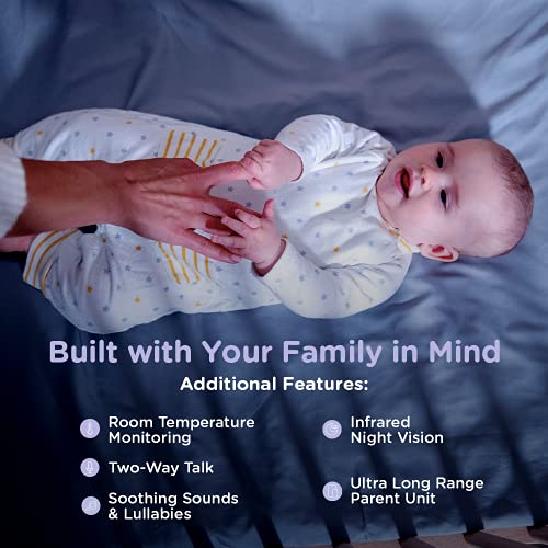Nursery Pal Crib Edition - Smart Video Baby Monitor, 5" Touch Screen Parent Unit, Crib-Mounted Security Camera - 7-Color Night Light, Remote Viewing Lens Adjustment, 2-Way Talk Function, 1000ft Range