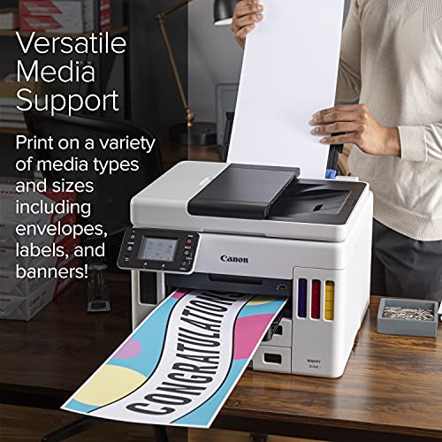 Canon MAXIFY GX7020, Wireless MegaTank Small Office All-in-One Printer, [Print, Copy, Scan, Fax ], White
