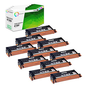 TCT Premium Compatible Toner Cartridge Replacement for Xerox Phaser 6180 6180N 6180DN Printers (Black 113R00726, Cyan 113R00723, Magenta 113R00724, Yellow 113R00725) - 10 Pack