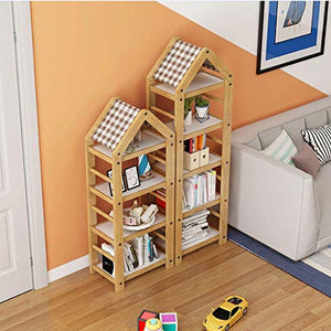 Zenglingliang Desktop Bookshelf 4-Tier Vertical Solid Wood Bookcase Home Storage Display