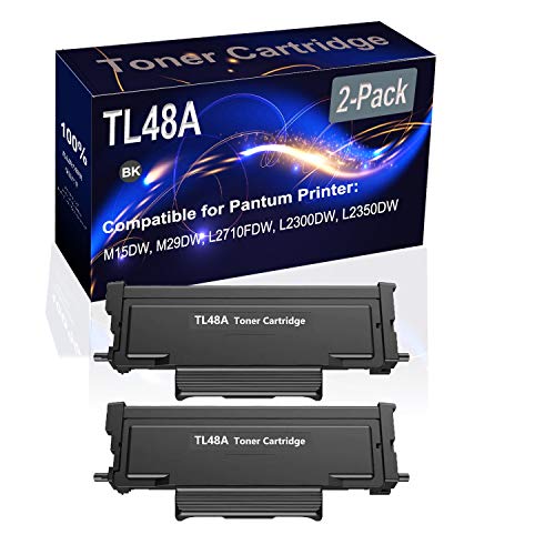 2-Pack (Black) Compatible TL48A Printer Toner Cartridge (High Capacity) fit for Pantum M15DW M29DW L2710FDW L2300DW L2350DW Printer