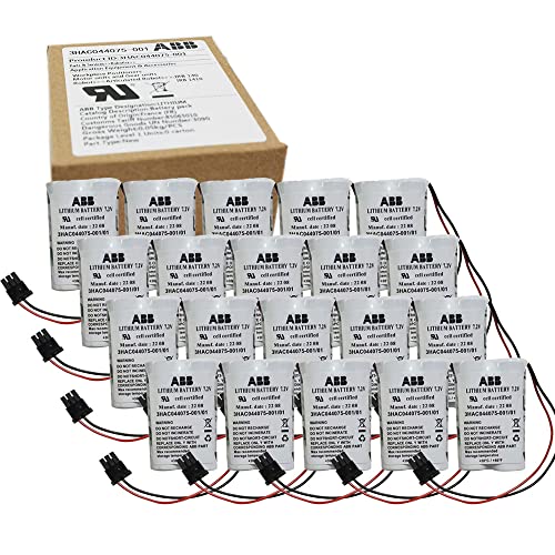 XIAOXX (20-Pack) 3600mAh 3HAC044075-001/01 7.2V SMB Battery for ABB Robot CPU ABBTA521 ABB3HAC16831-1