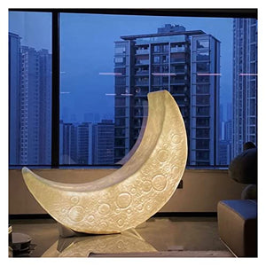 WAOCEO Modern Rustic Moonlight Floor Lamp with Crescent Illuminated Chair