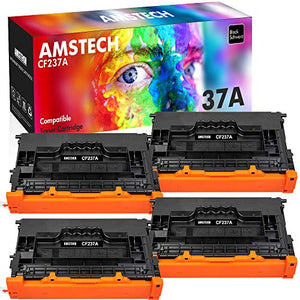 Amstech Compatible Toner Cartridge Replacement for HP 37A CF237A M608 M607 37X CF237X Toner Enterprise M607n M607dn M608n M608dn M608x M608dh M609 MFP M631 M632 M633 Printer (Black, 4-Pack)
