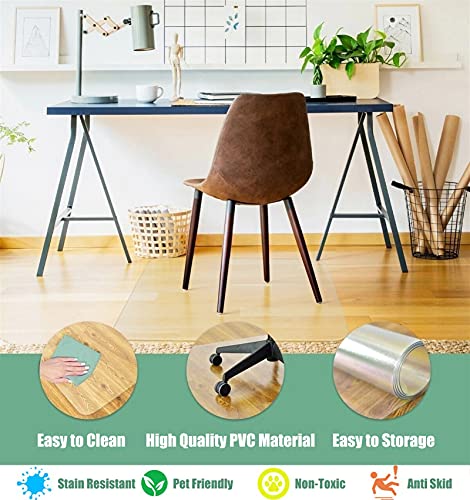 WAHHWF Clear Plastic Rug Protector Mat, Non-Slip Transparent Chair Mat, Hardwood Floors Carpet Protector - 140cm x 400cm
