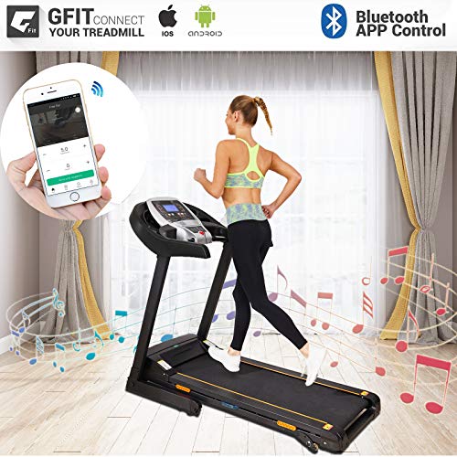 Caroma Electric Treadmill Folding for Home with Incline App Bluetooth Control Treadmill with 220 Lbs Weight Capacity Workout Equipment Home Cardio Machine for Running Jogging Walking with Speaker