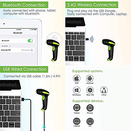 NADMAOO Bur3400 Thermal Label Printer and BUR3071 Wireless Barcode Scanner