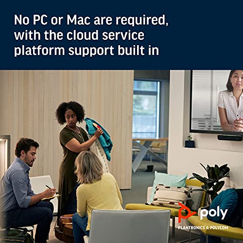 POLY - Studio X30 (Polycom) - 4K Video & Audio Bar - Conferencing System - Small Meeting Rooms - Teams, Zoom (Renewed)