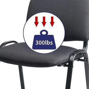 CLATINA Set of 5 Stackable Black Fabric Reception Chairs