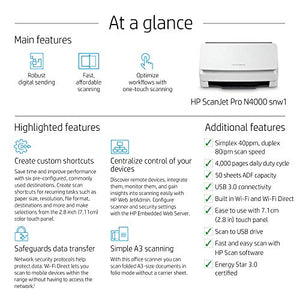 HP ScanJet Pro N4000 snw1 Sheet-feed Scanner (6FW08A)
