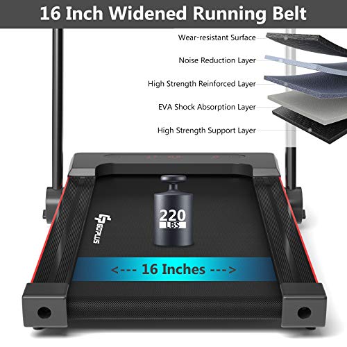 Goplus 3-in-1 Treadmill with Desk, 2.25HP Folding Electric Treadmills, Large LCD Display,Remote Control, Bluetooth Speakers, Walking Jogging Machine for Home/Office Use (Black)