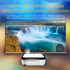SMQHH Video Projectors, Projectors Bluetooth Projector Mini 1080P Projector,Home Projector,Full HD LCD 4K 2000 ANSI Lumens USB Speaker Smart Phone Home Theater,Suitable for Home and Office Projectors