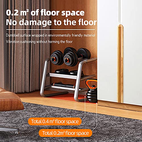 6 in 1 Adjustable Dumbbell Set of 2 Weight Pair , Free Weight ,Dumbellsweights Set 22/44/66/88 Lbs , Adjustable Kettlebell Barbell Set , for Home Gym and Workout Fitness Equipment for Men and Women