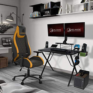 Atlantic Gaming Original Gaming-Desk Pro - Curved-Front, 10 Games, Controller, Headphone & Speaker Storage, 40.25x23.5 inch Curved Front Desktop, Enhanced Larger Design