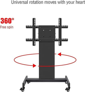 Generic TV Stand with Mobile Cart - Multifunctional Tilting Rostrum Stand