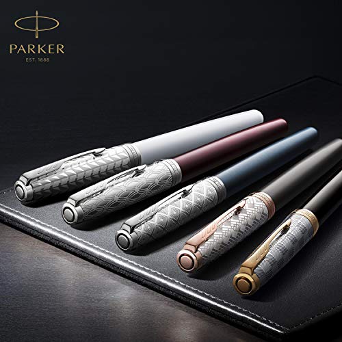 PARKER Sonnet Rollerball Pen | Premium Silver Mistral Finish with Gold Trim | Fine Point with Black Ink Refill | Gift Box