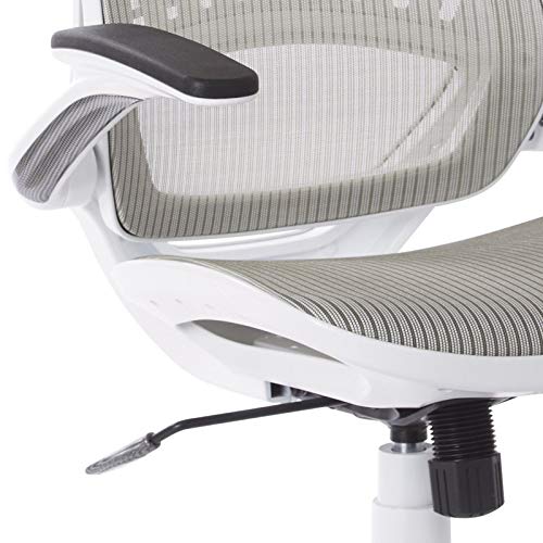 Office Star Ventilated Manager's Desk Chair with Breathable Mesh Seat and Back, White Base