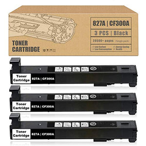 [3 Pack,Black,High Yield] Compatible 827A | CF300A Remanufactured Toner Cartridge Replacement for HP Enterprise Flow MFP M880z+NFC M880z M880 M880z+ Printer Ink Cartridge