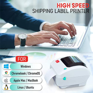 Arkscan 2054A Shipping Label Printer for Windows Mac Chromebook Linux, Supports Amazon Ebay Paypal Etsy Shopify ShipStation Stamps.com UPS USPS FedEx DHL, Roll & Fanfold 4x6 Direct Thermal Label