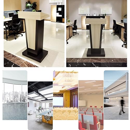 YUZES Wood Lectern Podium Stand with Storage Shelf