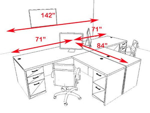 Two Persons Modern Executive Office Workstation Desk Set, CH-AMB-S2