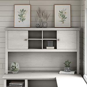 Bush Furniture Yorktown Desk Hutch, 60W, White Oak