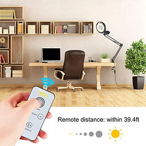 None Remote Control Desk Lamp Clip Lamp Magnifying Glass Clip Dimming Desk Lamp 3 Colors for Reading Tattoo Computer