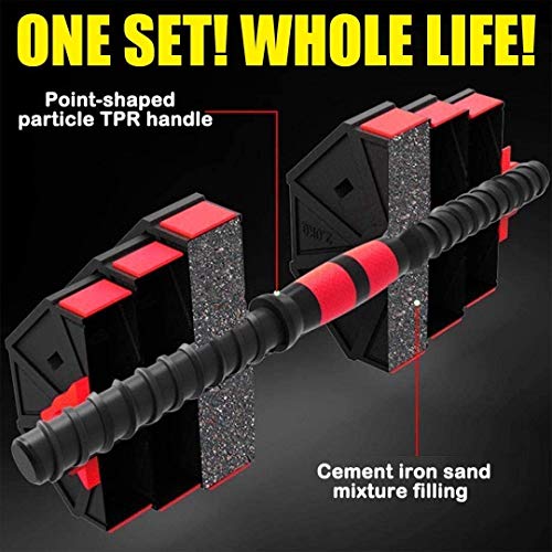 Adjustable Dumbbells Barbells Weight Set Free Wights, 44 Lbs, Anti-Slip & Secure Locks, Home Gym Workout Exercise Strength Training Equipment, for Weight Bench Workout Bench Press for Men and Women