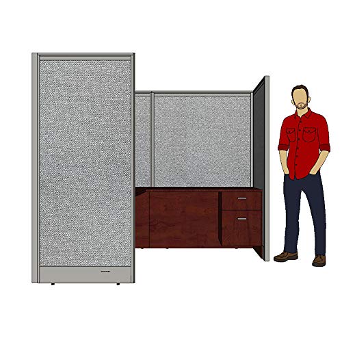 G GOF 1 Person Workstation Cubicle / Office Partition (5.5'D x 6'W x 4'H) - Artisan Grey
