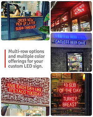 SpellBrite Ultra-Bright Custom Neon-LED Sign (Neon look, LED performance, 1 Line Text, 8 Characters)